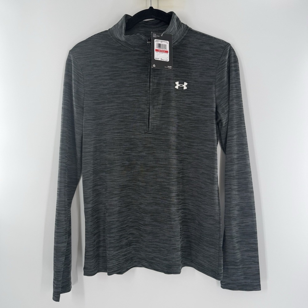 Under Armour Women's XS Quarter Zip Long Sleeve Athletic Top Heather Grey